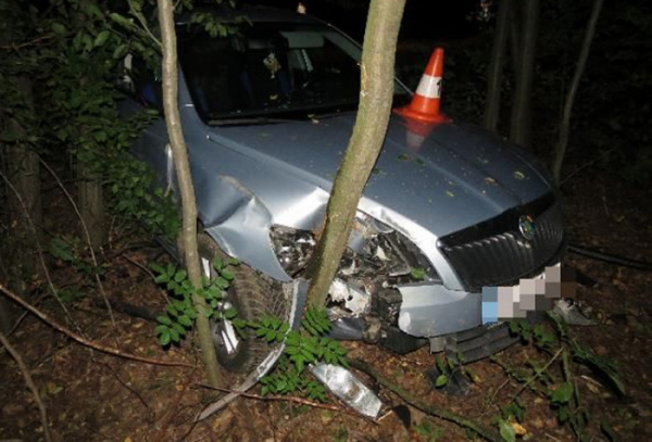 18letý mladík bez řidičáku a pod vlivem alkoholu havaroval do stromu